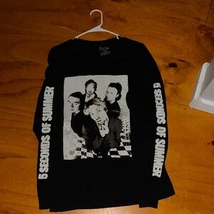 5 Seconds of Summer Black Long Sleeve Shirt | 5SOS SHOW WORLD TOUR 2023